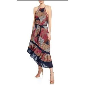 Ramy Brook Calliope Dress Multicolor Assymetrical Geometric Print Women's Small
